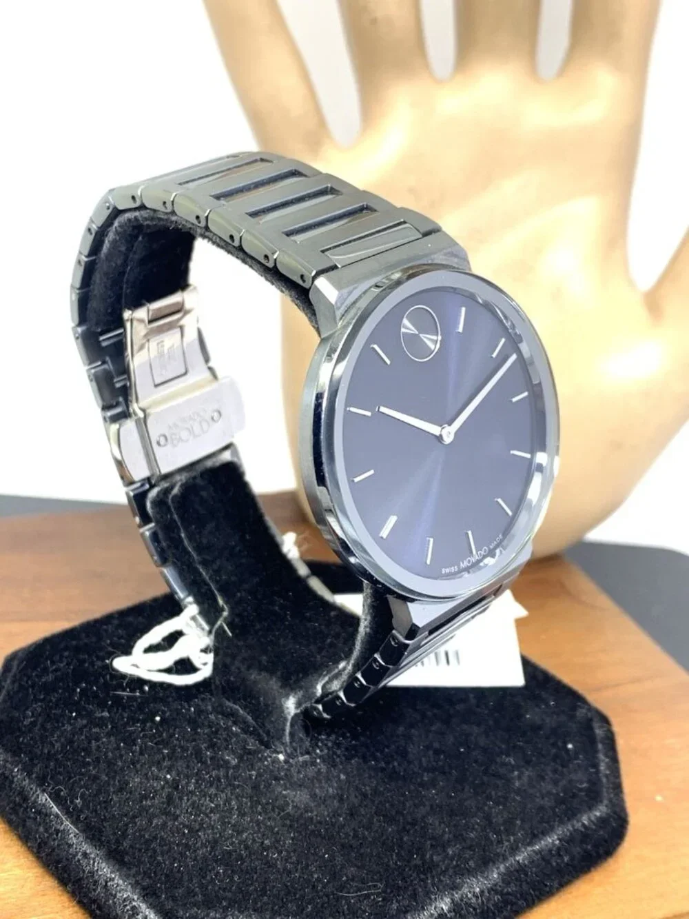 Movado Men's Watch 3601076 Bold Blue Dial Swiss Quartz Gray Stainless Steel 40mm